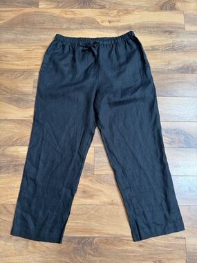 Quince 100% Linen Wide Leg Pants – Lightweight Breathable Pull-On Trousers Sz L